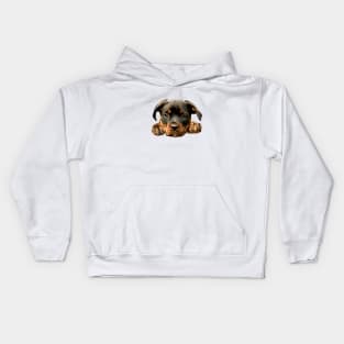 Rottweiler Cute Puppy Paws Kids Hoodie